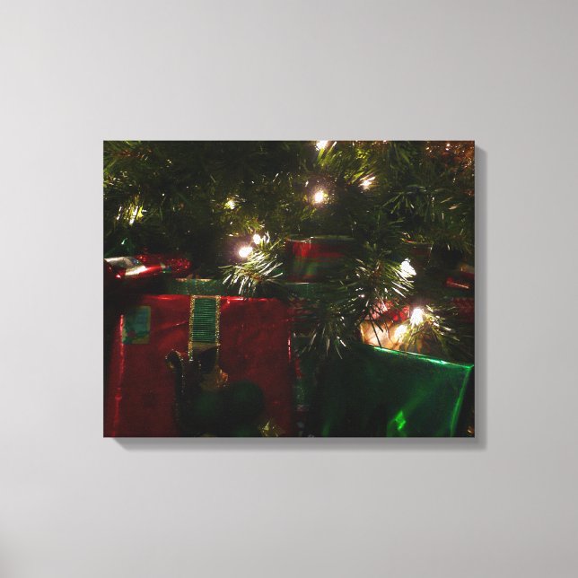 Gifts Under the Tree Christmas Holiday Canvas Print (Front)