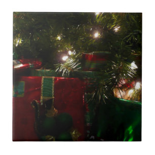 Gifts Under the Tree Christmas Holiday Ceramic Tile