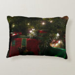 Gifts Under the Tree Christmas Holiday Scene Decorative Pillow