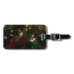 Gifts Under the Tree Christmas Holiday Scene Luggage Tag