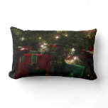 Gifts Under the Tree Christmas Holiday Scene Lumbar Pillow