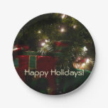 Gifts Under the Tree Christmas Holiday Scene Paper Plates