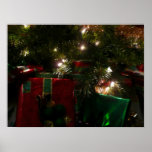 Gifts Under the Tree Christmas Holiday Scene Poster