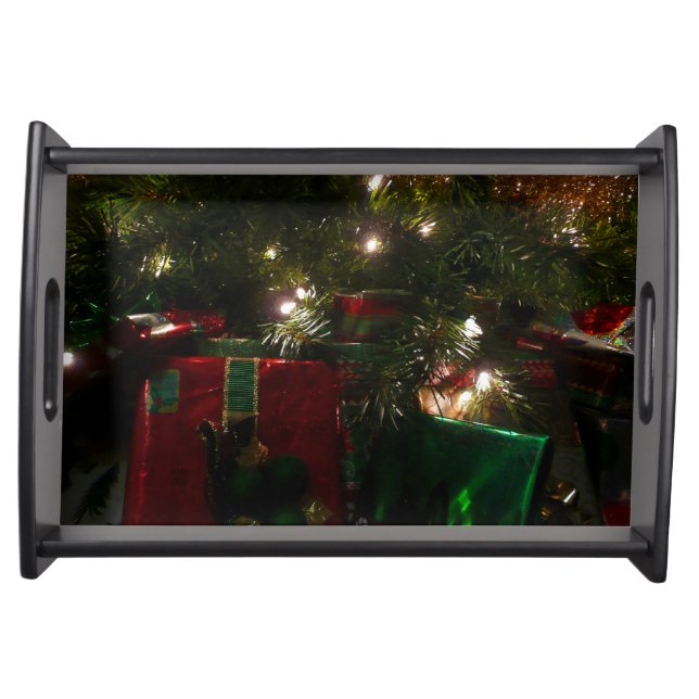 Gifts Under the Tree Christmas Holiday Serving Tray (Front)