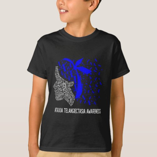 Gifts We Wear Blue For Ataxia Telangiectasia Aware T_Shirt