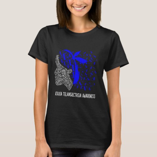 Gifts We Wear Blue For Ataxia Telangiectasia Aware T_Shirt