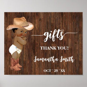 Gifts Western Little AA Cowboy Baby Shower Sign
