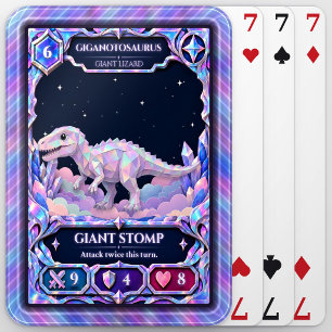 Giganotosaurus Dinosaur, Rainbow Foil Art Poker Cards