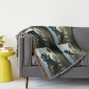 Giganotosaurus Dinosaurs Prowling,  Throw Blanket