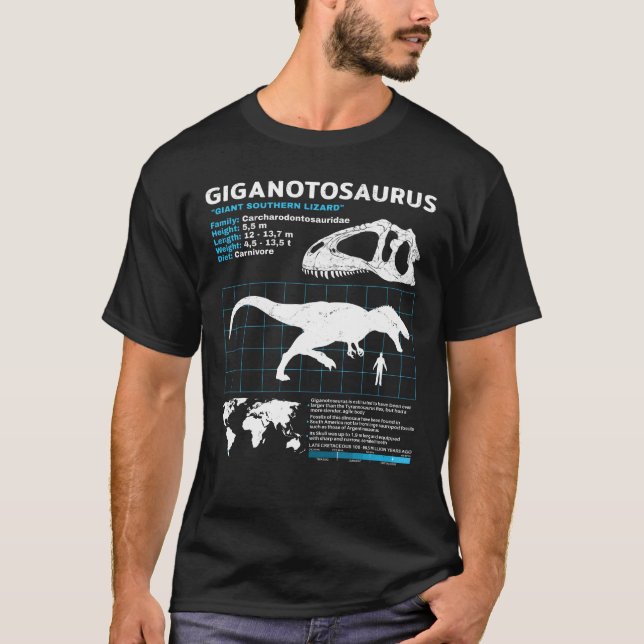 Giganotosaurus Fact Sheet T-Shirt (Front)