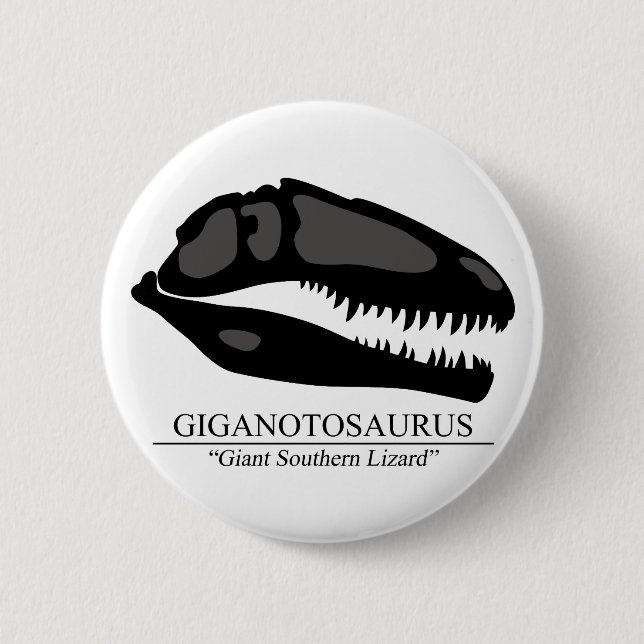 Giganotosaurus Skull Pinback Button (Front)