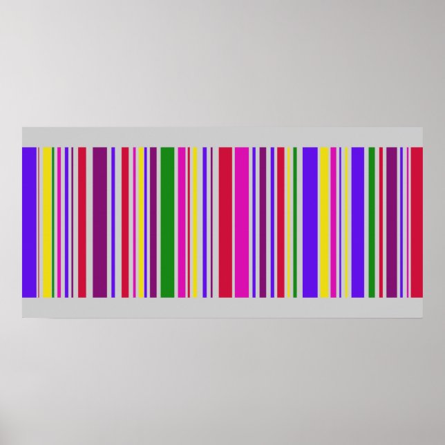 Gigantic Multi color  Barcode Art Poster (Front)