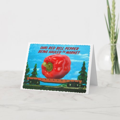 Gigantic Ohio Red Bell Pepper Hauled to Market Card