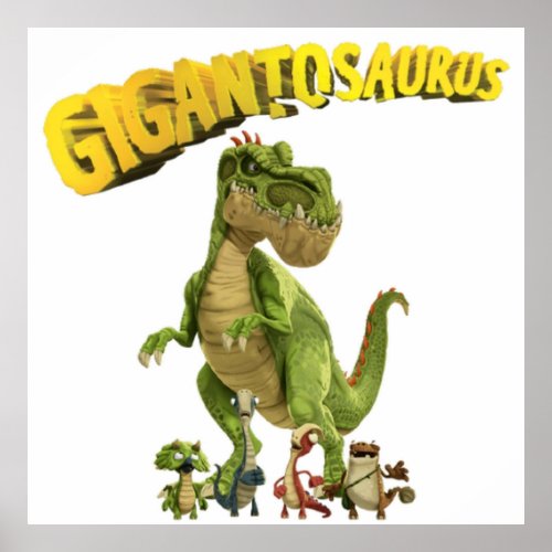 Gigantosaurus Dinosaur Cartoon Show Kids Poster