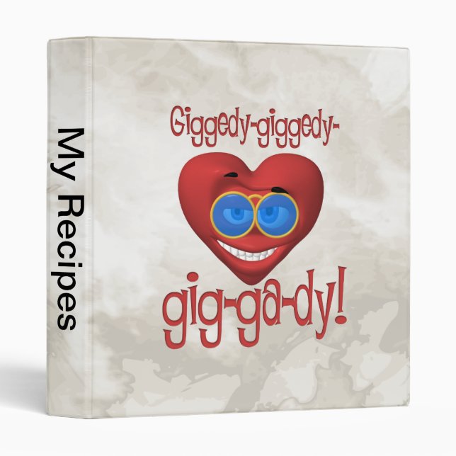 Giggedy Funny Valentine 3 Ring Binder (Front/Spine)