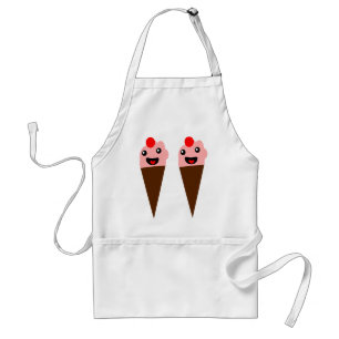 Gigging Strawberry Ice cream cones Adult Apron