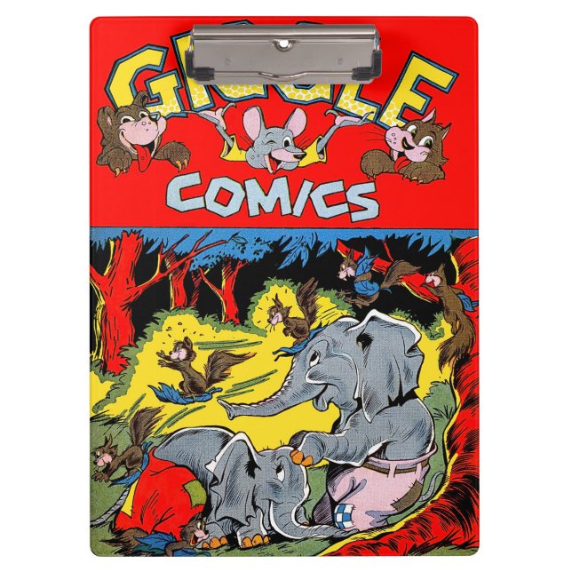 Giggle Animal Elephant Vintage Comics Clipboard (Front)