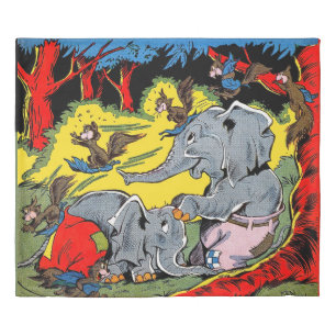 Giggle Animal Elephant Vintage Comics Duvet Cover