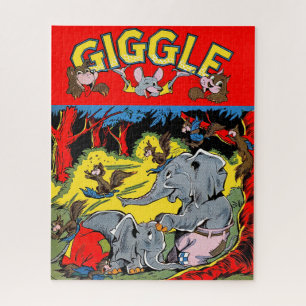 Giggle Elephant Animal Vintage Comics Jigsaw Puzzle