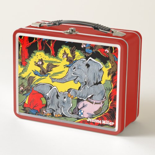 Giggle Elephant Animal Vintage Comics Metal Lunch Box