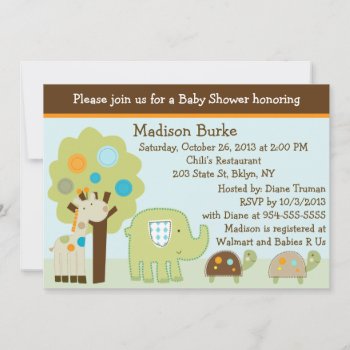Giggle Gang/jungle Animals Baby Shower Invitation by Personalizedbydiane at Zazzle
