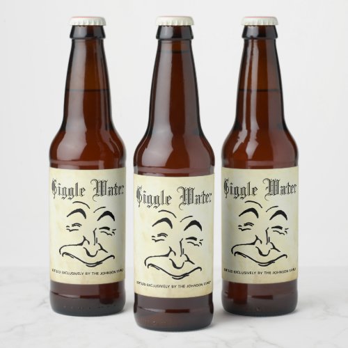 Giggle Water and Your Text Beer Bottle Label