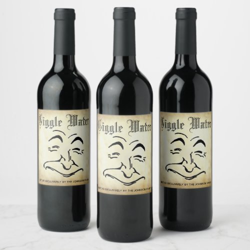 Giggle Water and Your Text Wine Label