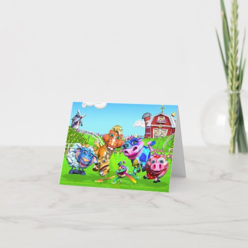 GiggleBellie Farm Animals Note Card