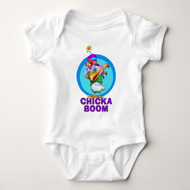 GiggleBellies Chickaboom the Chicken Baby Bodysuit (Front)