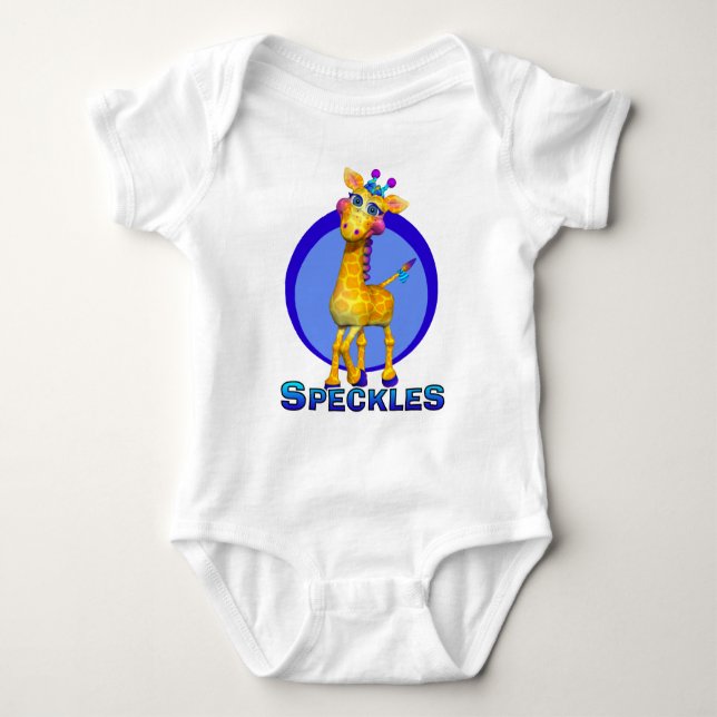 GiggleBellies Speckles the Giraffe Baby Bodysuit (Front)