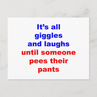 Giggles & Laughs Pees Pants Postcard