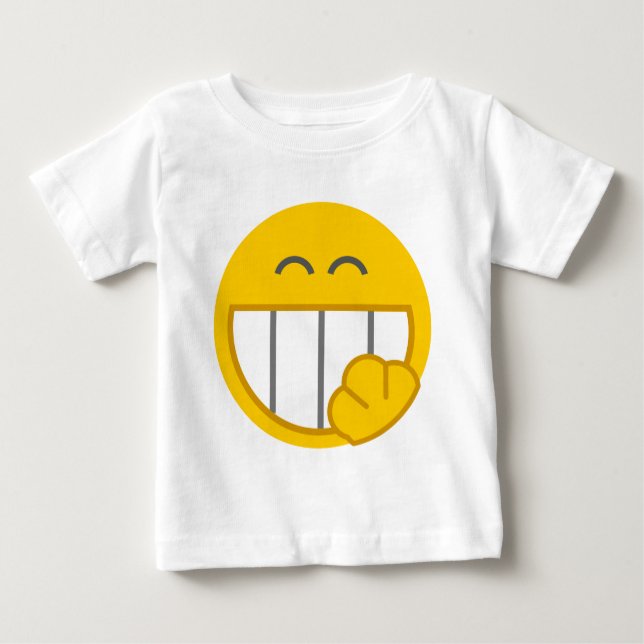 Giggling Face Design Baby T-Shirt (Front)