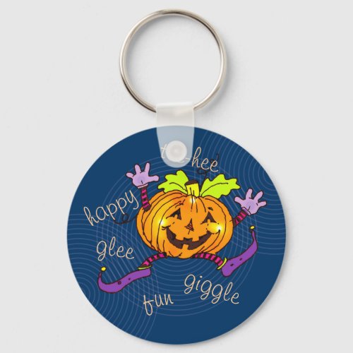 Giggling Happy Pumpkin Halloween Keychain