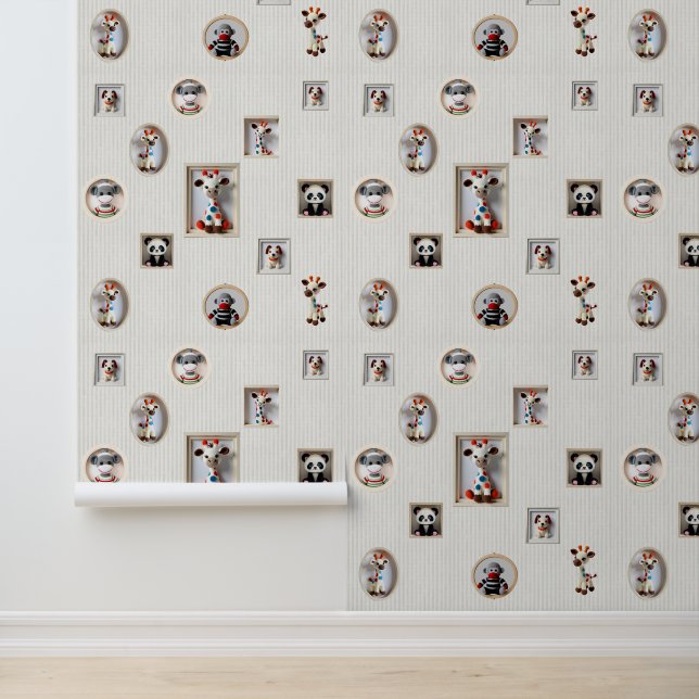 Giggly Giraffe Garden Behang Wallpaper (Application)