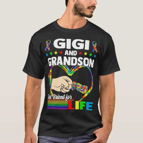 Gigi And Grandson Autism Support Love Autism Aware T_Shirt