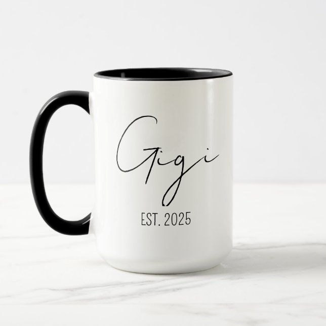 Gigi And Papa Mugs, Grandparents Pregnancy Announc Mug (Left)
