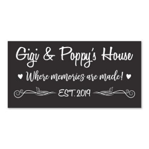 Gigi and Poppy Date Established Black Wall Plaque