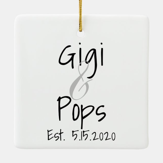 Gigi and Pops First Grandchild Ornament (Back)