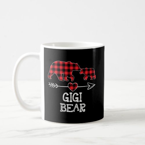 Gigi Bear Christmas Pajama Red Plaid Buffalo Famil Coffee Mug