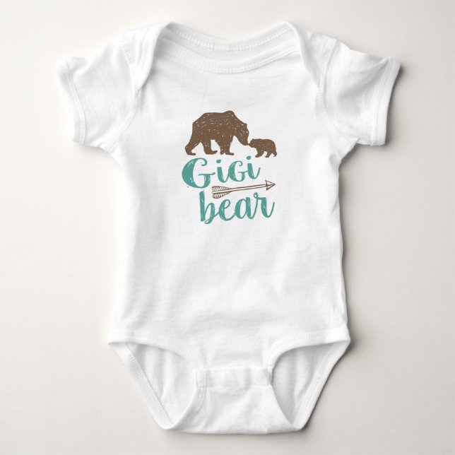 Gigi Bear Cute Great Grandma Gift Baby Bodysuit (Front)
