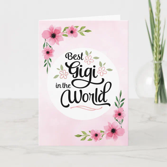 5 x 7 FLAT CARD Mothers Day Cards To the world you are GIGI but to your family you are the world Beach GIGI Card Godmother 