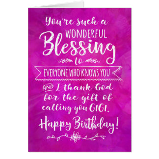 Gigi Birthday, You're a Blessing Cards