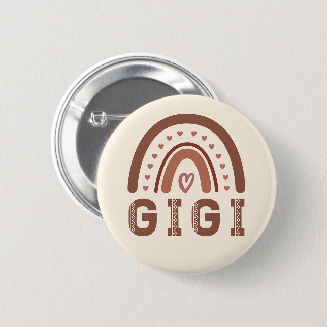 Gigi Boho Rainbow Cute Grandma Gifts Button (Front & Back)