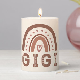 Gigi Boho Rainbow Cute Grandma Gifts Pillar Candle