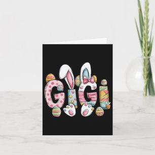 Gigi Bunny Ears Coquette Bow Floral Mom Mother's D Card