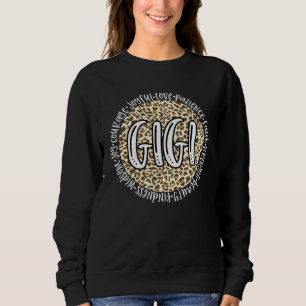 GIGI Cheetah Leopard Print Circle Love Patience Bl Sweatshirt