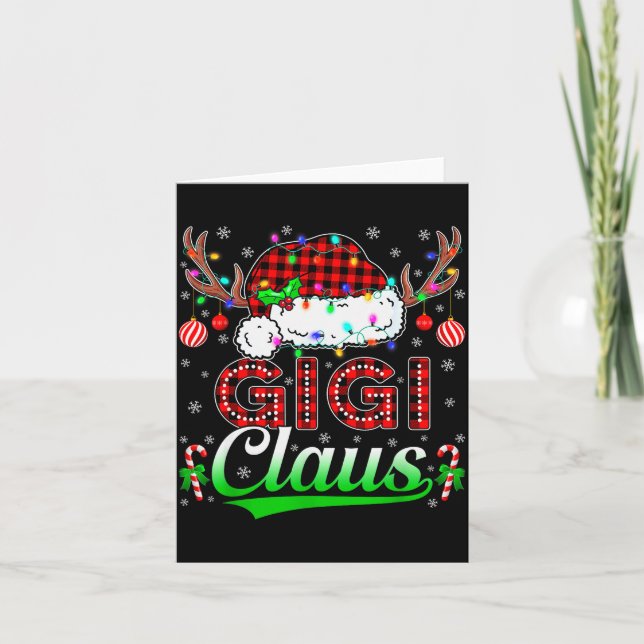 Gigi Claus Christmas Lights Matching Family Xmas P Card (Front)