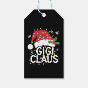 Gigi Claus Christmas Lights Pajama Family Matching Gift Tags