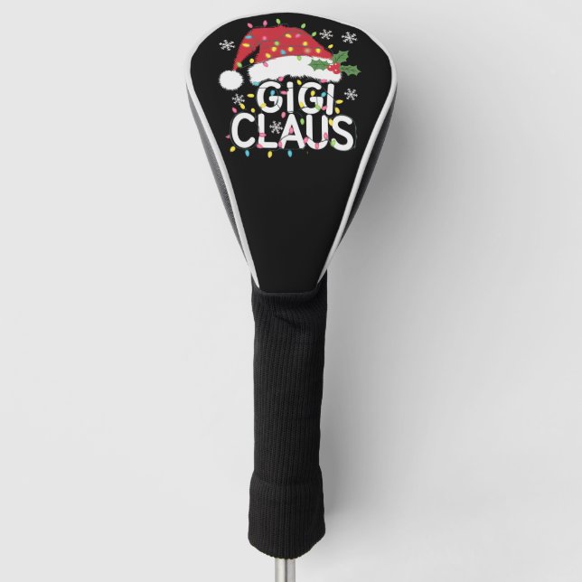 Gigi Claus Christmas Lights Pajama Family Matching Golf Head Cover (Front)