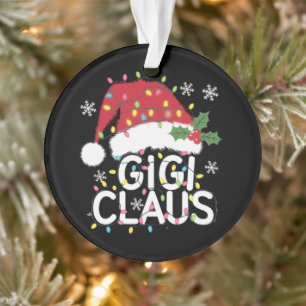 Gigi Claus Christmas Lights Pajama Family Matching Ornament